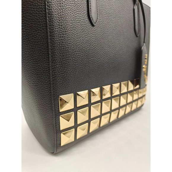 MICHAEL KORS Sinclair East West large studs leather medium tote bag - BLACK - Picture 7 of 11